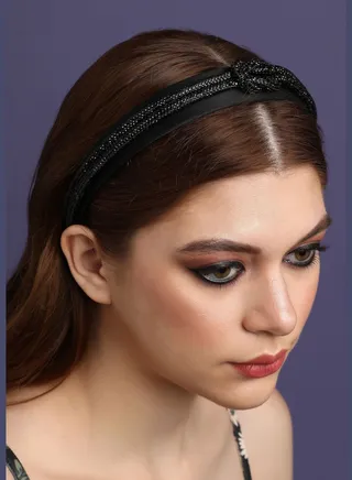 Trendy Western Wear Fabric Hair Band with Designer Stone For Women