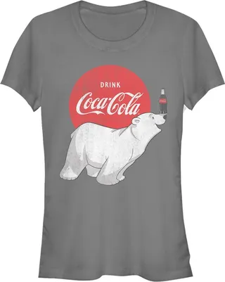 Junior's Coca Cola Polar Bear T-Shirt - Charcoal - 2X Large