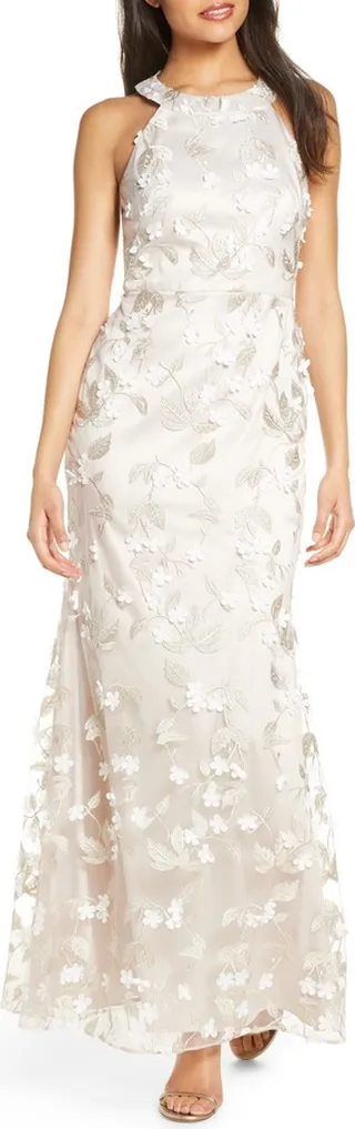 Floral Appliqué Gown