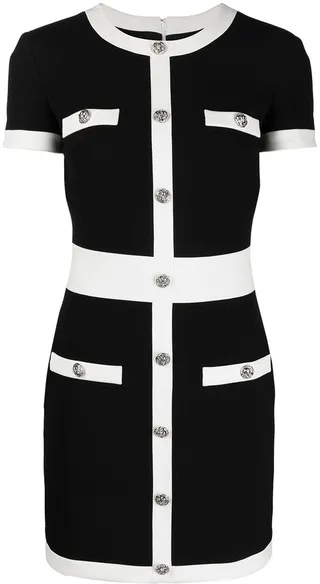 Contrast-Trim Mini Dress