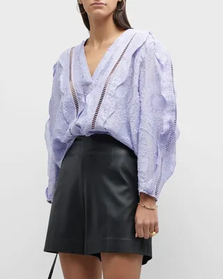 Kekoa Ruffle V-Neck Blouse
