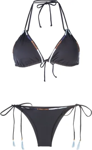 Embroidered Halterneck Bikini