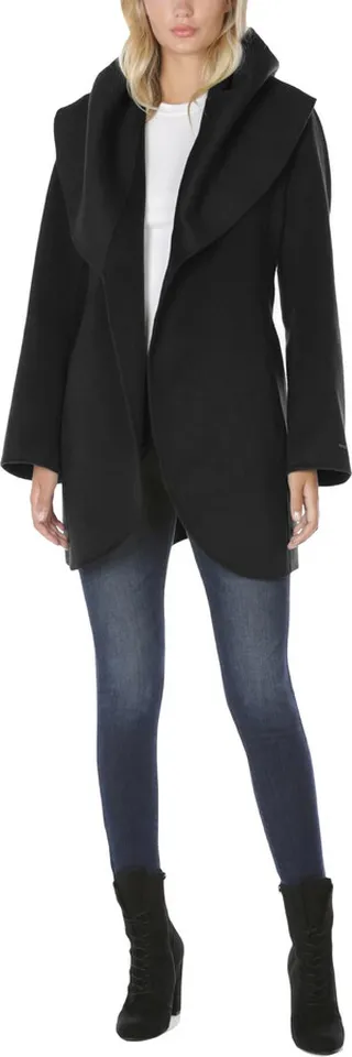 Marilyn Womens Wool Blend Winter Wrap Coat