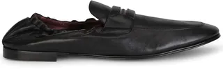 Logo-Embossed Leather Slippers