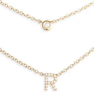 Diamond Bezel Initial Choker