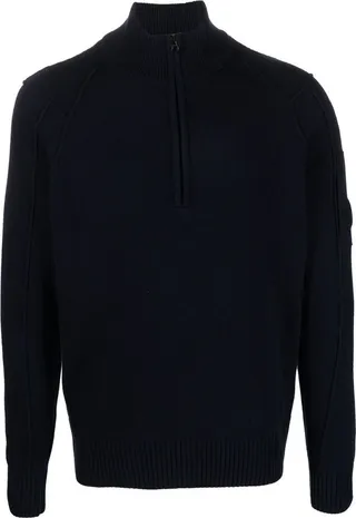 Lens detail half-zip jumper