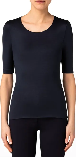 Scoop-Neck Silk Jersey T-Shirt