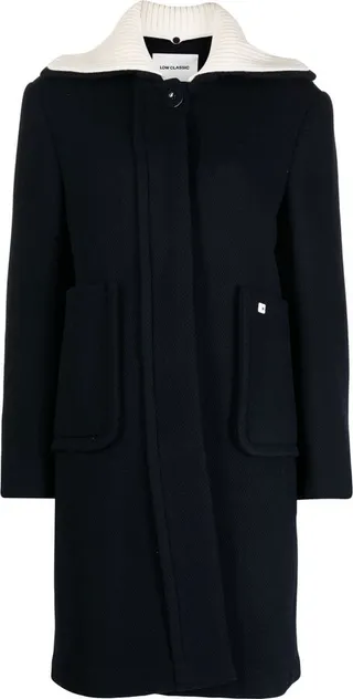Wide-Collar Single-Breasted Coat