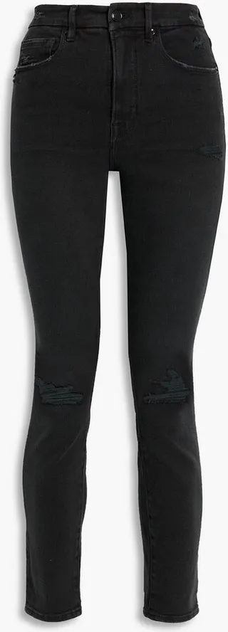 Good Waist distressed high-rise skinny jeans