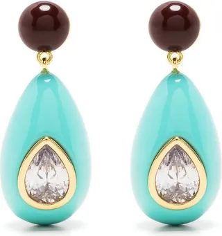 Crystal Enamel Drop Earrings