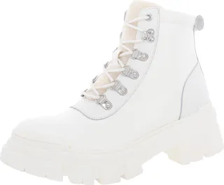 Loading Womens Leather Platform Combat & Lace-up Boots
