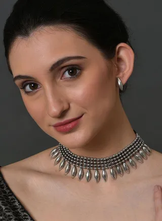 Silver Plated Designer Necklace Set