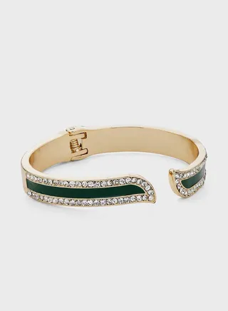 Arabic Initial "A"Diamante Cuff Bracelet