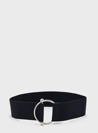 Statement Double Buckle Elastic Waist Belt