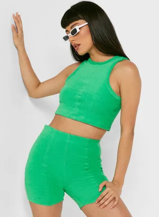 Round Neck Crop Tank Top