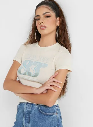 Crew Neck Graphic T-Shirt