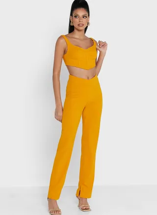 Split Hem High Waist Pant