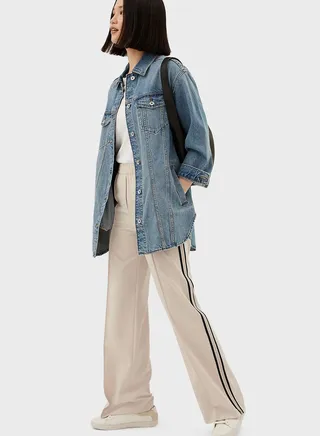 Side Striped Wide Leg Pants