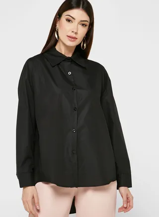 Solid Back Detail Shirt