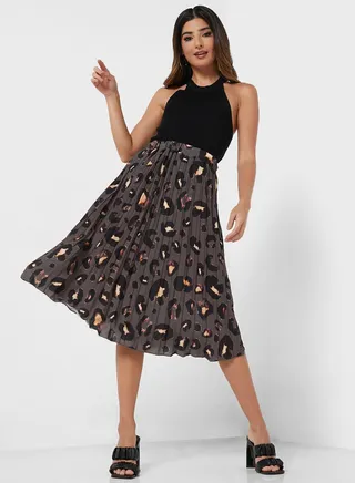Printed Midi Skirt