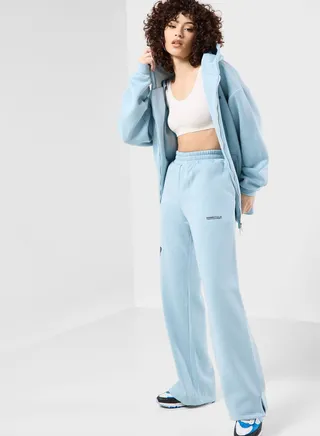 Space Printed Wide Leg Joggers