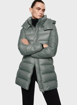 Zip Through Hooded Puffer Jacket