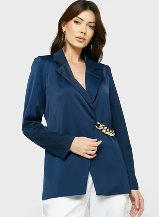 Blazer With Metallic Chain
