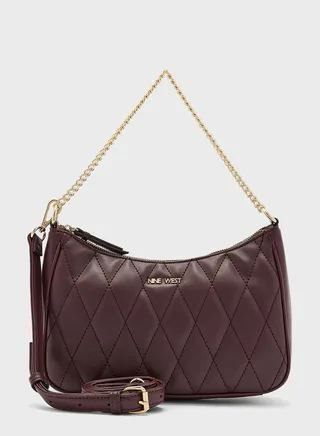 Chain Detailed Zip Over Crossbody