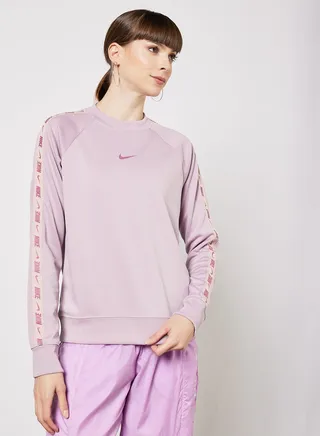 Sportswear Logo Tape Sweatshirt Purple