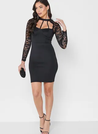 Cutout Detail Bodycon Dress