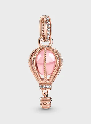 Sparkling Pink Hot Air Balloon Dangle Charm