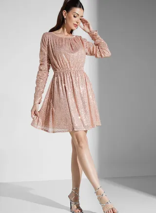 Gathered Sleeve Dress
