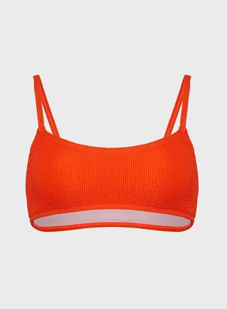 Textured Square Neck Bikini Top