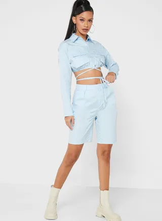 Boxy Tailored Midi Shorts