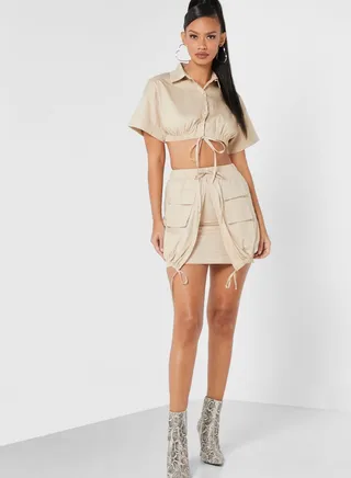 Pocket Detail Mini Cargo Skirt