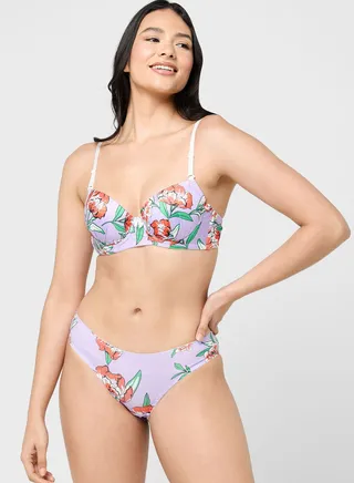 Printed T-Shirt Bra & Brief Set