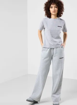 Racer Printed Wide Leg Joggers