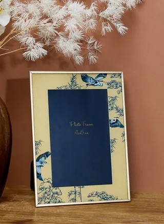 4X6" Glass Photo Frame With Bevelled Edge - Heron Design