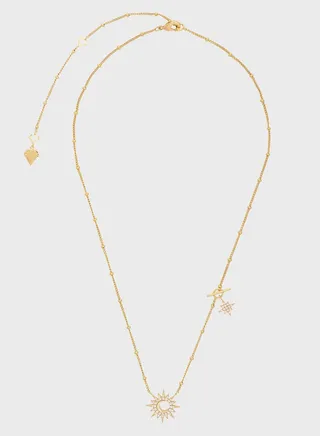 Sunlit Crescent Gold Necklace