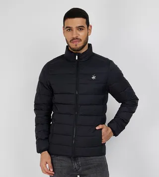 Logo Embroidered Long Sleeves Puffer Jacket