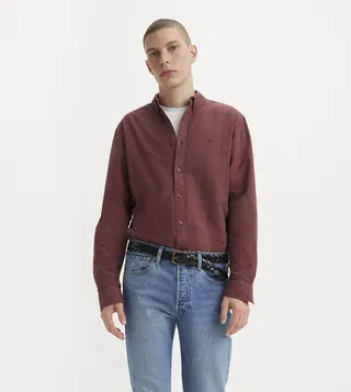Solid Button-Down Collar Shirt