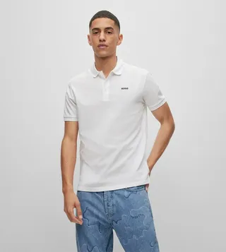 Logo Detail Polo T-Shirt with Short Sleeves