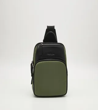 Logo Detail Zippered Crossbody Bag
