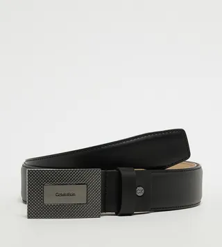 Logo Detail Pique Leather Belt
