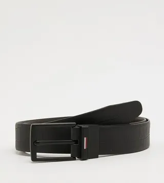 Croc Textured Reversible Leather Belt