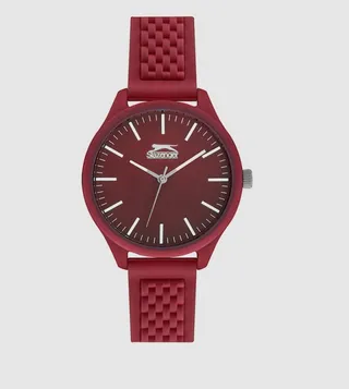 Unisex Round Red Dial Analog Watch