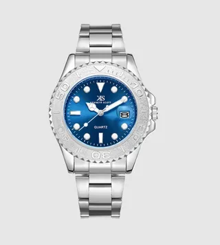 Blue Dial Analog Watch