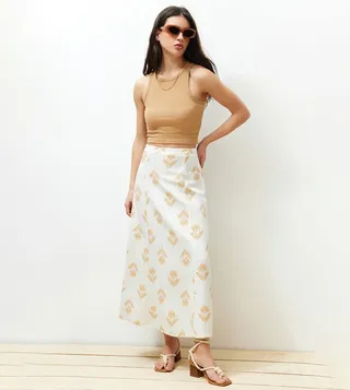 Floral Patterned A-Line Skirt