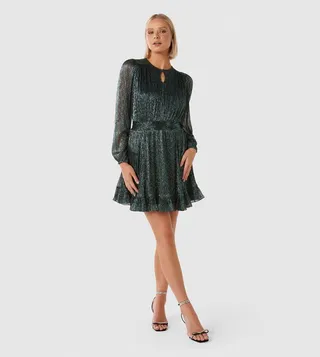STEVIE Godet Plisse Mini Dress