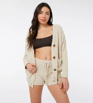 Cable-Knit Lounge Cardigan